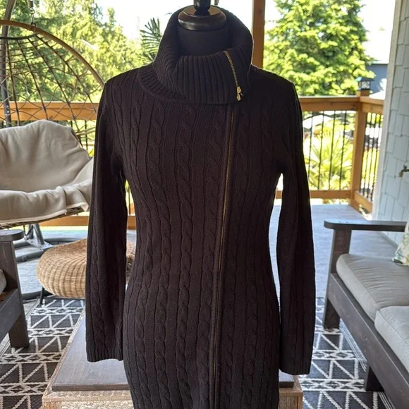 Calvin Klein | Long Sleeve Cable Knit Dress - Picture 3 of 9
